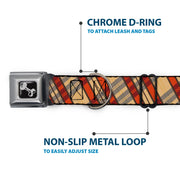 Dog Bone Seatbelt Buckle Collar - Americana Plaid X