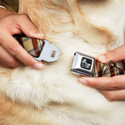 Dog Bone Seatbelt Buckle Collar - Americana Plaid X