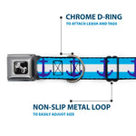 Dog Bone Seatbelt Buckle Collar - Anchor/Stripe Blues/White
