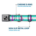 Load image into Gallery viewer, Dog Bone Seatbelt Buckle Collar - Anchor/Stripe Teal/White/Purple
