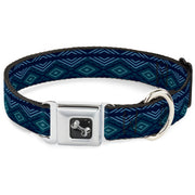 Dog Bone Seatbelt Buckle Collar - Aztec3 Blues