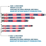 Dog Bone Seatbelt Buckle Collar - Americana Stars & Stripes