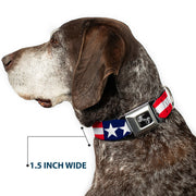 Dog Bone Seatbelt Buckle Collar - Americana Stars & Stripes