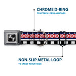 Dog Bone Seatbelt Buckle Collar - Aztec13 White/Navy/Red/Black