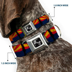 Dog Bone Seatbelt Buckle Collar - Arizona Flag Distressed Painting