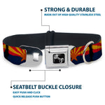 Dog Bone Seatbelt Buckle Collar - Arizona Flag Distressed Painting