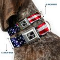 Load image into Gallery viewer, Dog Bone Seatbelt Buckle Collar - American Flag Vivid CLOSE-UP
