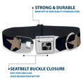 Load image into Gallery viewer, Dog Bone Seatbelt Buckle Collar - American Flag Vivid Stars CLOSE-UP Blue/White
