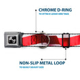 Load image into Gallery viewer, Dog Bone Seatbelt Buckle Collar - American Flag Vivid Stripes CLOSE-UP Red/White
