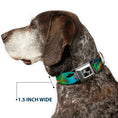 Load image into Gallery viewer, Dog Bone Seatbelt Buckle Collar - Aliens & UFO's Galaxy/Green/Black/White
