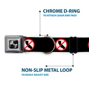Dog Bone Seatbelt Buckle Collar - Anti-California Logo Black/Red/White