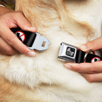 Dog Bone Seatbelt Buckle Collar - Anti-California Logo Black/Red/White