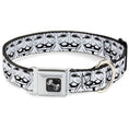Load image into Gallery viewer, Dog Bone Seatbelt Buckle Collar - Anonymous Face CLOSE-UP Repeat White/Black/Gray
