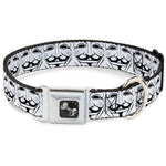 Dog Bone Seatbelt Buckle Collar - Anonymous Face CLOSE-UP Repeat White/Black/Gray