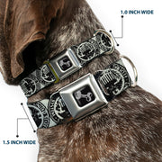 Dog Bone Seatbelt Buckle Collar - Americana Federal Reserve Seal Weathered Gray/Black