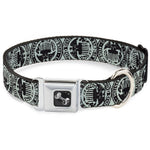 Dog Bone Seatbelt Buckle Collar - Americana Federal Reserve Seal Weathered Gray/Black