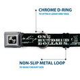 Load image into Gallery viewer, Dog Bone Seatbelt Buckle Collar - Americana One Hundred Dollar Bill Elements Black/Gray
