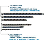 Dog Bone Black/Silver Seatbelt Buckle Collar - Thin Blue Line Flag Weathered Black/Gray/Blue