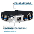 Load image into Gallery viewer, Dog Bone Black/Silver Seatbelt Buckle Collar - Thin Blue Line Flag Weathered Black/Gray/Blue
