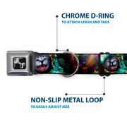 Dog Bone Seatbelt Buckle Collar - Astronaut Cat in Space