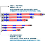 Dog Bone Seatbelt Buckle Collar - Americana Stars & Stripes2 Red/White/Blue