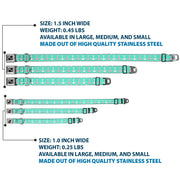 Dog Bone Seatbelt Buckle Collar - Anchor2 CLOSE-UP Green/Pink/White