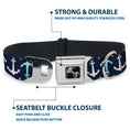 Load image into Gallery viewer, Dog Bone Seatbelt Buckle Collar - Anchor2 Flip CLOSE-UP Navy/Baby Blue/White
