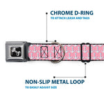 Dog Bone Seatbelt Buckle Collar - Anchor2 Monogram Baby Pink/Baby Blue/White