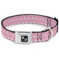 Load image into Gallery viewer, Dog Bone Seatbelt Buckle Collar - Anchor2 Monogram Baby Pink/Baby Blue/White
