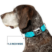 Dog Bone Seatbelt Buckle Collar - Anchor2/Helm Monogram Blues