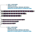 Dog Bone Seatbelt Buckle Collar - Anchor3 CLOSE-UP Navy/Red/Cream