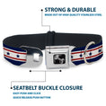 Load image into Gallery viewer, Dog Bone Seatbelt Buckle Collar - Americana Stars & Stripes 6 Blue/White/Red
