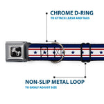 Dog Bone Seatbelt Buckle Collar - Americana Stars & Stripes 6 Blue/White/Red