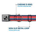Load image into Gallery viewer, Dog Bone Seatbelt Buckle Collar - Americana Stripe w/Mini Stars Blue/Red/White

