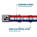 Dog Bone Seatbelt Buckle Collar - Americana Star Stripes Red/White/Blue