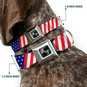 Dog Bone Seatbelt Buckle Collar - American Flag Diagonal