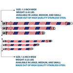 Dog Bone Seatbelt Buckle Collar - American Flag Diagonal