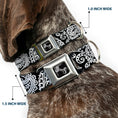 Load image into Gallery viewer, Dog Bone Seatbelt Buckle Collar - Bandana/Skulls Black/White
