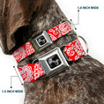 Load image into Gallery viewer, Dog Bone Seatbelt Buckle Collar - Bandana/Skulls Red/White
