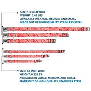 Dog Bone Seatbelt Buckle Collar - Bandana/Skulls Red/White