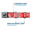 Load image into Gallery viewer, Dog Bone Seatbelt Buckle Collar - Bandana/Skulls Red/White
