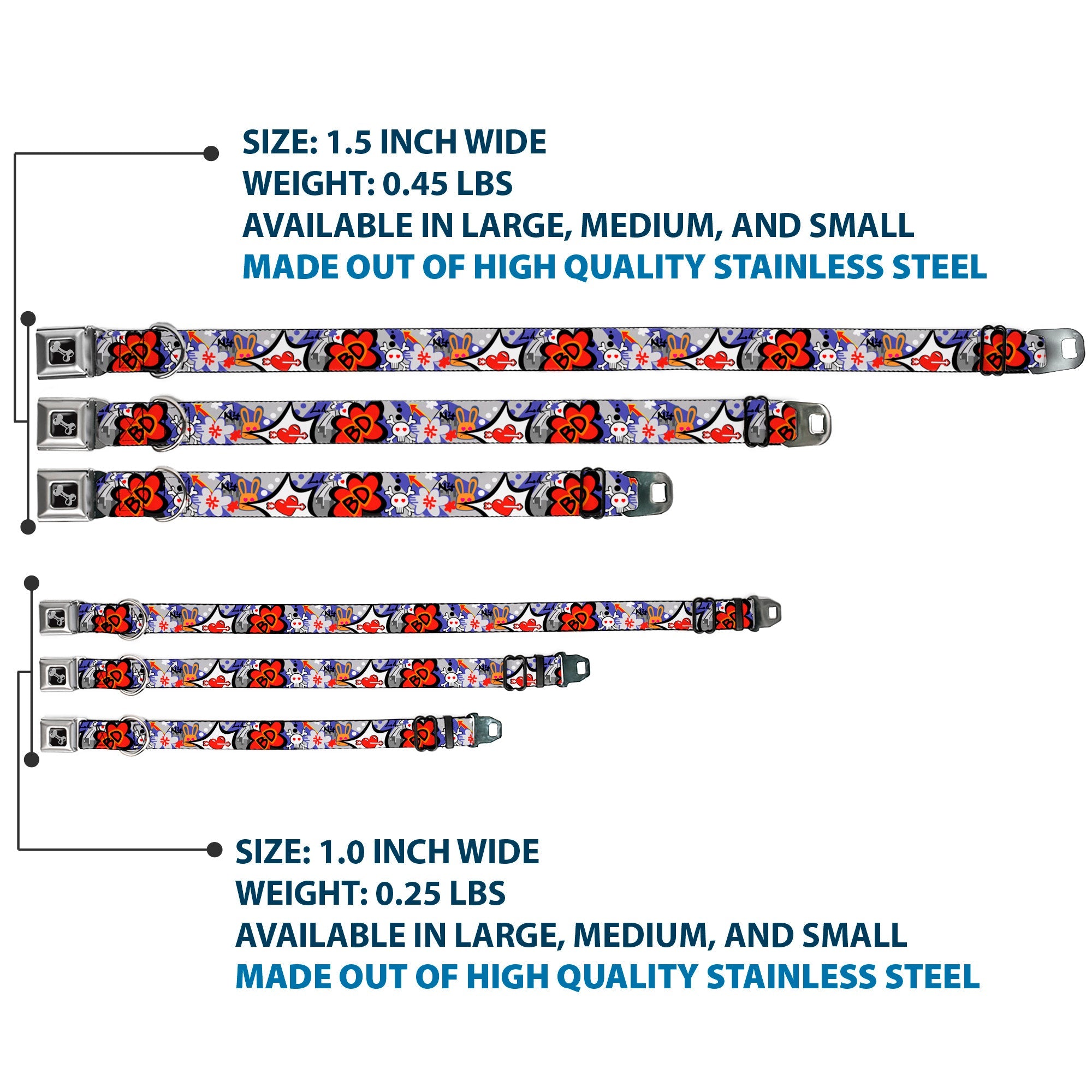 Dog Bone Seatbelt Buckle Collar - BD Cartoon