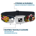 Dog Bone Seatbelt Buckle Collar - Born to Raise Hell Pink