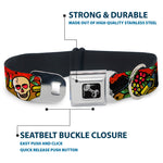Dog Bone Seatbelt Buckle Collar - Born to Raise Hell Red