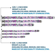 Dog Bone Seatbelt Buckle Collar - Born to Blossom Blue