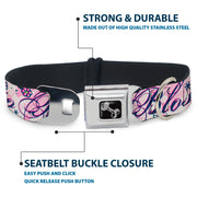Dog Bone Seatbelt Buckle Collar - Born to Blossom Blue