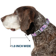 Dog Bone Seatbelt Buckle Collar - Born to Blossom Blue
