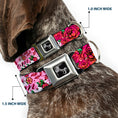 Load image into Gallery viewer, Dog Bone Seatbelt Buckle Collar - Born to Blossom Pink

