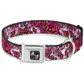 Load image into Gallery viewer, Dog Bone Seatbelt Buckle Collar - Born to Blossom CLOSE-UP White
