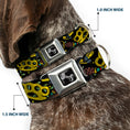 Load image into Gallery viewer, Dog Bone Seatbelt Buckle Collar - Born to Raise Hell CLOSE-UP Black
